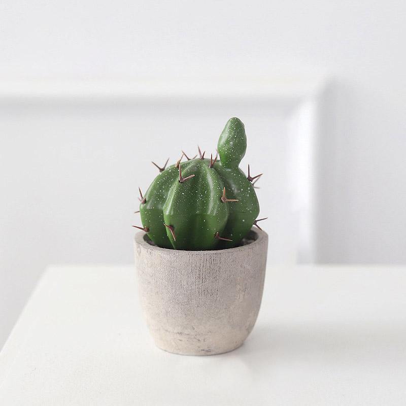 Artificial Plant Fake Mini Potted Fake Cactus Desktop Home Decor - CHALIER