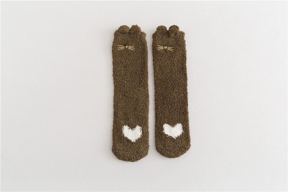 Womens Winter Soft Slipper Cozy Fluffy Socks Fuzzy Love Cute Animals Socks Set Gifts - CHALIER