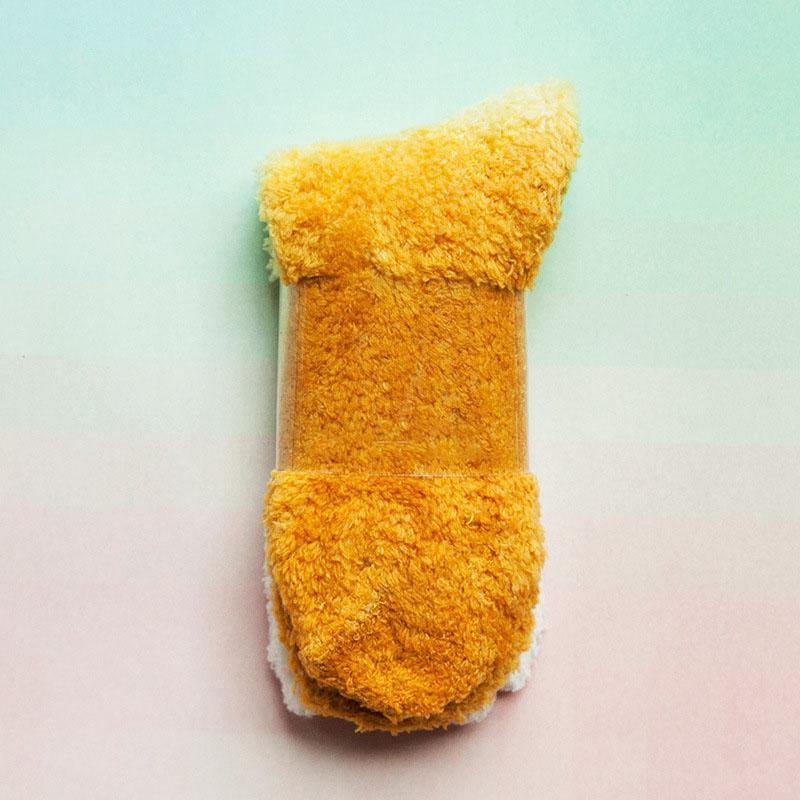 Womens Winter Warm Fuzzy Slipper Socks Gradient Color Family Couple Socks - CHALIER