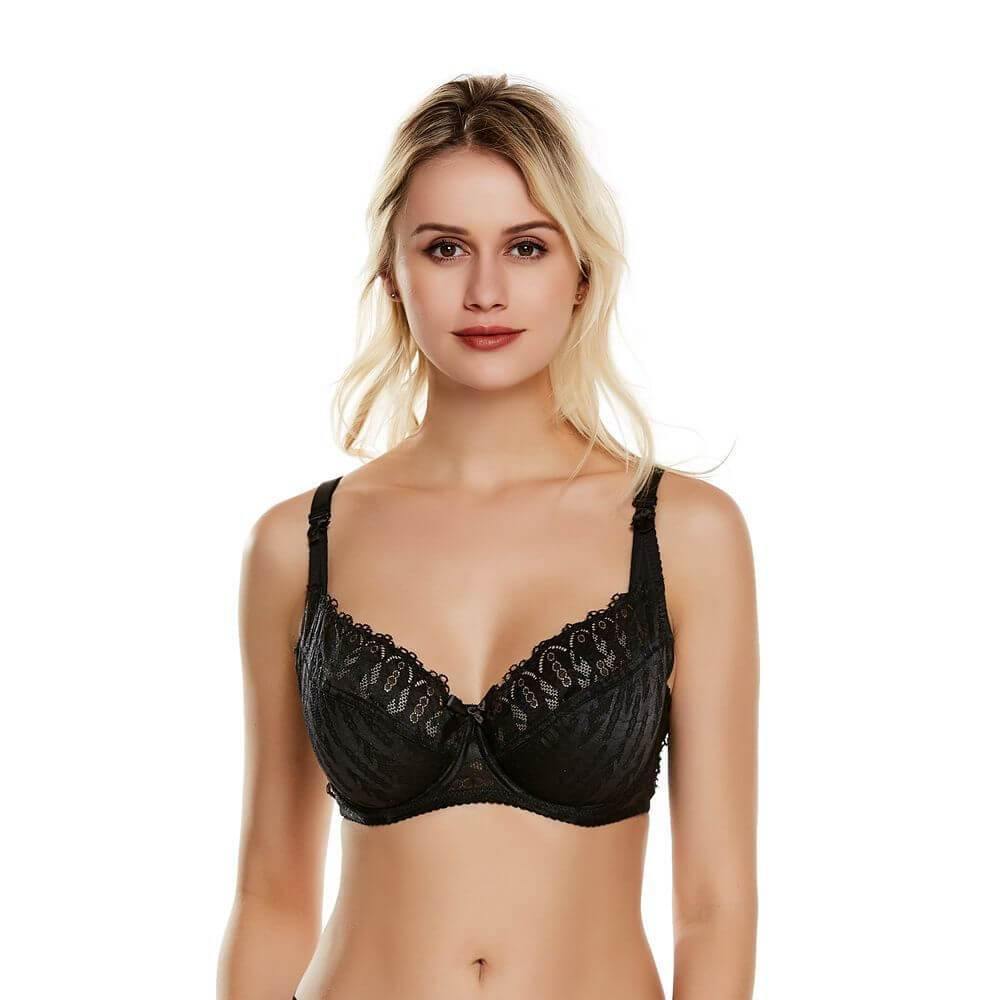 Women Plus Size Bra Push Up Lace Soft Cup Bra - CHALIER