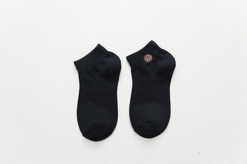 Womens Cartoon Cotton Short Socks Cute Bear Socks