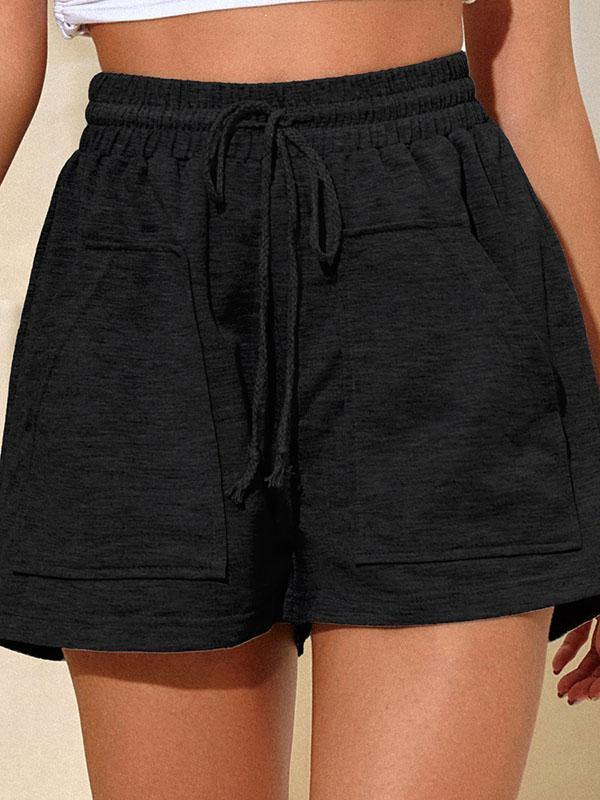Women's Cotton Caual High Waist Drawstring Shorts Sports - CHALIER