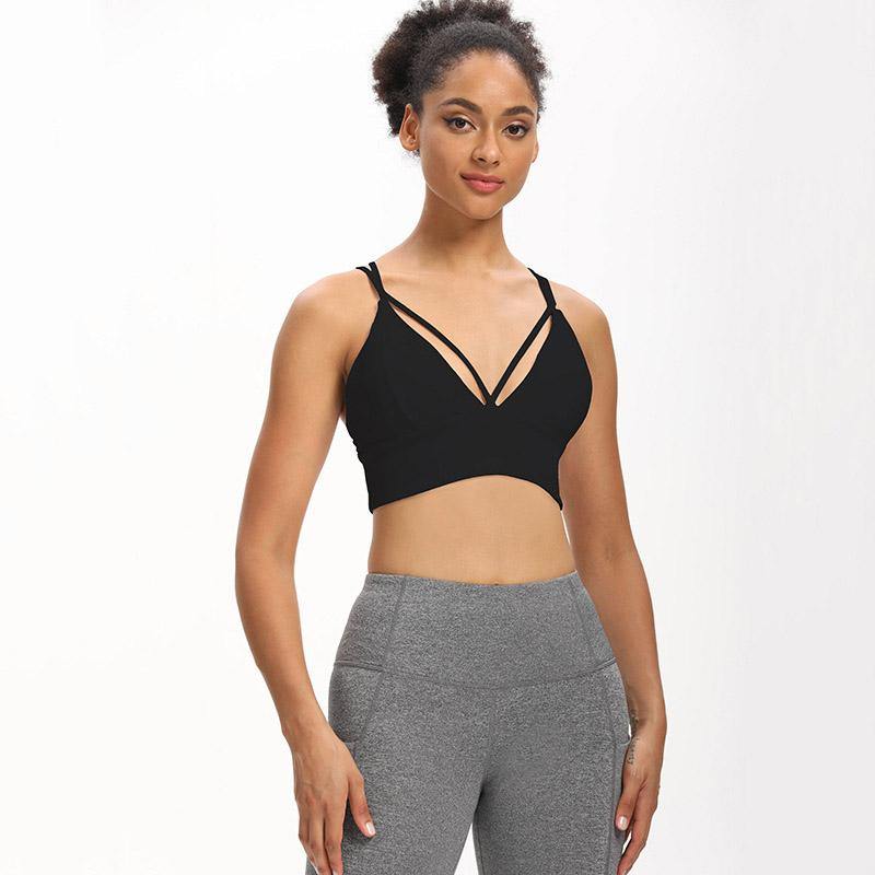 Sports Shockproof Bra Cross Belt Comfortable High Impact Vest Fitness Running Yoga Bralette - CHALIER