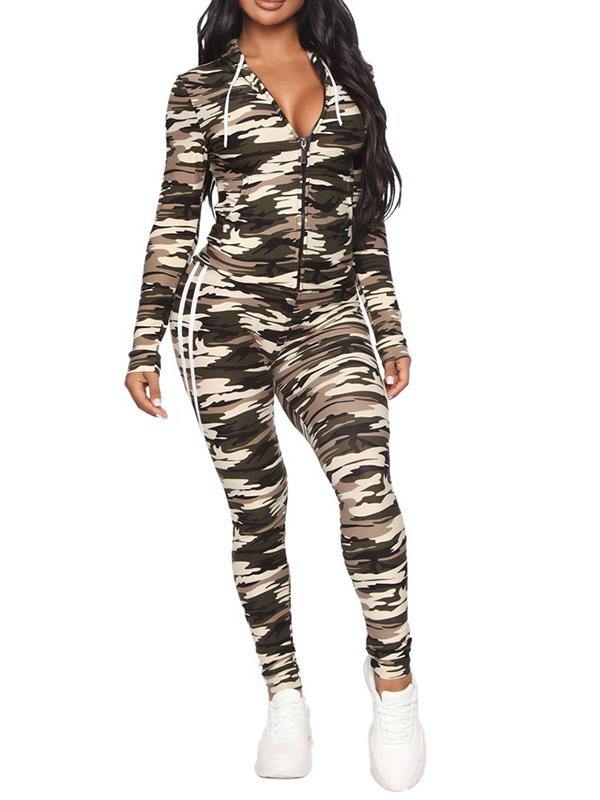 Women's Sports Outfit Floral Prints Long Sleeve Coat&Pants Set - CHALIER