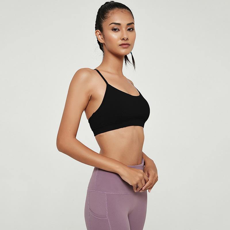 Womens Sports Bra Shockproof Push Up Beauty Back High Impact Bras Yoga Fitness - CHALIER