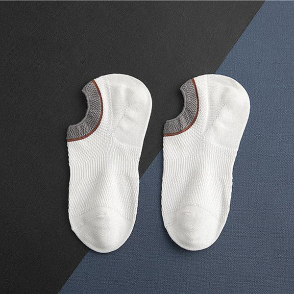 Chalier Men Breathable Casual Socks Assorted Colors White Ankle-height Socks 1 Pair - CHALIER