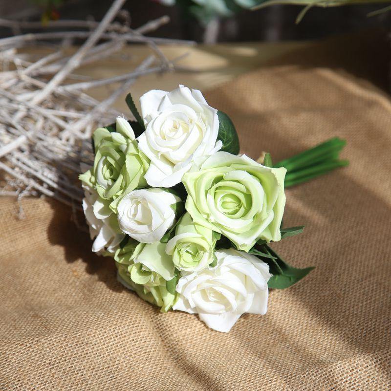 Artificial Rose Bouquet Fake Flowers For Home Office Wedding Decoration - CHALIER