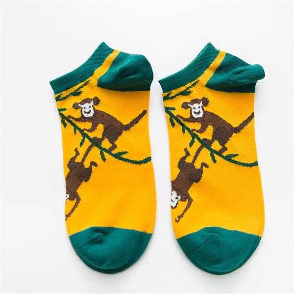 Chalier Mens Casual Ankle Street Hip-hop Monkey Socks