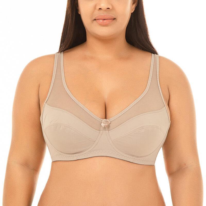 Women's Plus Size  Push Up Comfort Strap Satin Padded Bra - CHALIER