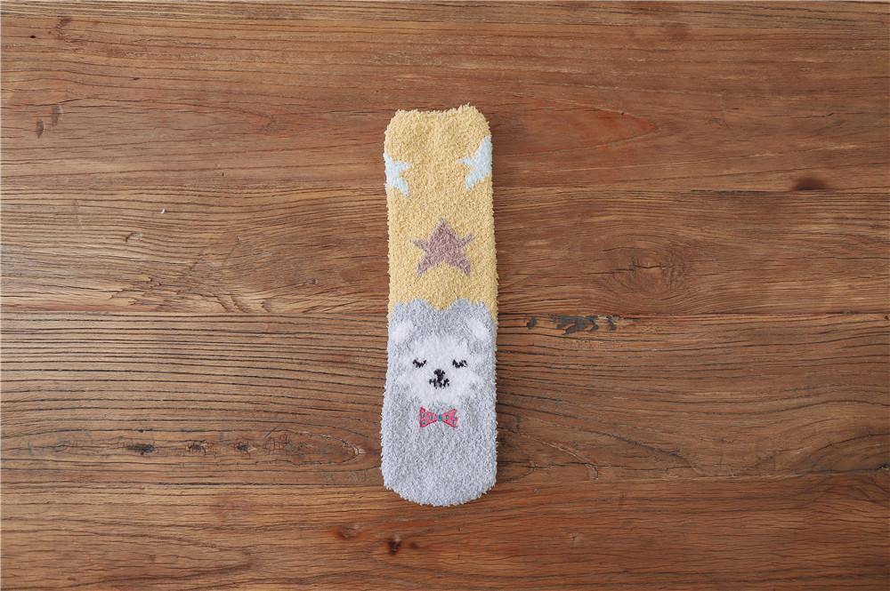 Womens Winter Warm Fuzzy Slipper Socks Cute Animals Socks Set 6 Pairs - CHALIER