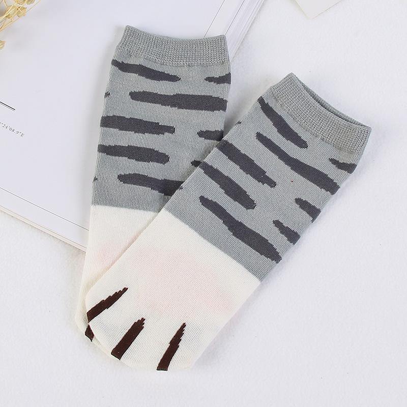 Womens Cute Socks Animals Cat Claw Pattern Socks Novel Fun Cotton Socks Set 4 Pairs - CHALIER