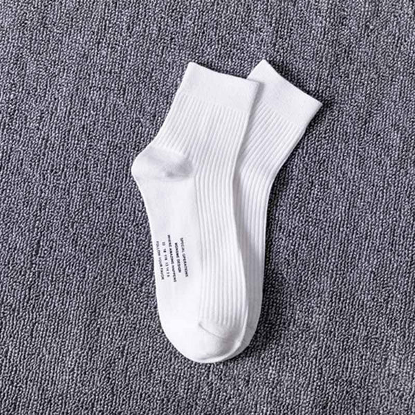 Chalier Men Casual Cotton Socks Simple Style White Breathable Socks 1 Pair - CHALIER