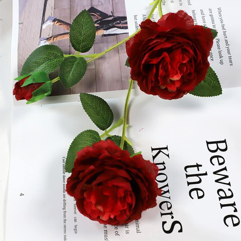 Artificial Flowers 2 PCS Fake Peony Silk Flowers  For Wedding&Home Decoration - CHALIER