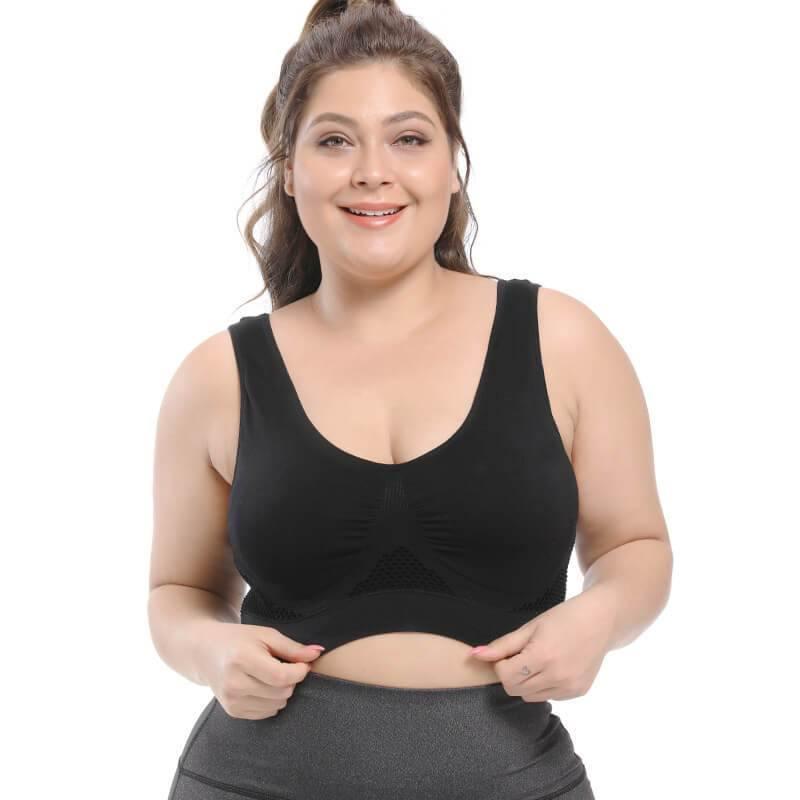 Women Plus Size Sport Bra Bounce Control Wireless Yoga Bra - CHALIER