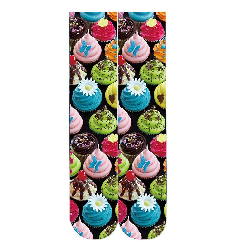 Women's Fashion Funny Crazy Food 3D Print Novelty Cute Casual Crew Tube Socks - CHALIER