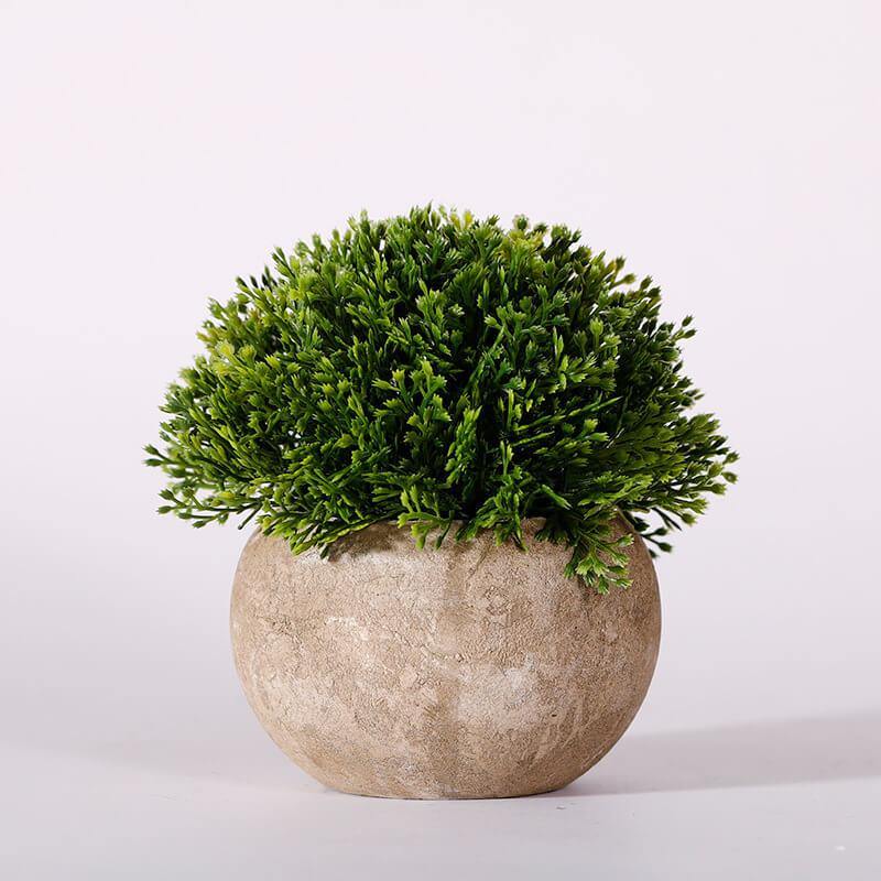 Artificial Plants Potted Artificial Greenery Green Grass Plastic Faux Topiary Shrubs For Home Office Decorations - CHALIER