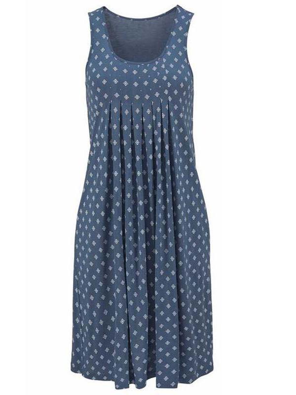 Women's Floral Print Polka Dots Sleeveness Crew-neck Vest Dress Holiday Plus Size - CHALIER