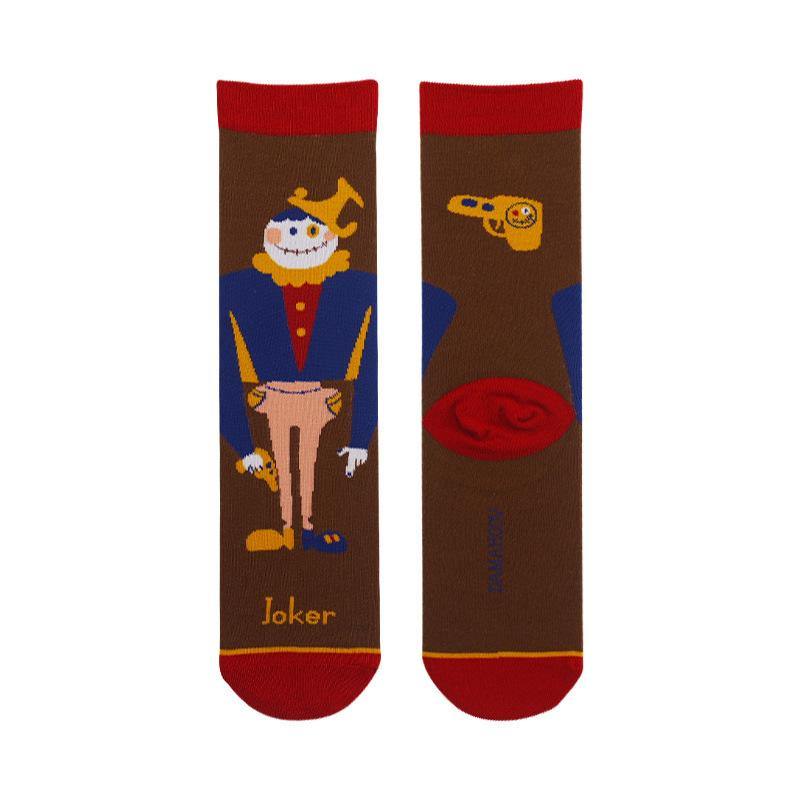 Womens Funny Happy Crazy Crew Girls Magic Clown Family Mens Cotton Socks Set - CHALIER