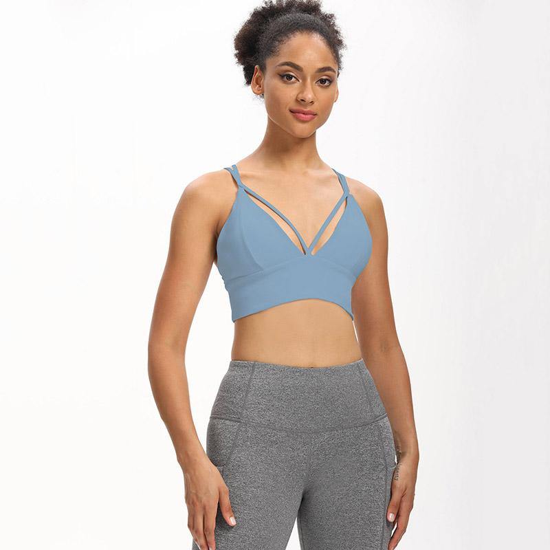 Sports Shockproof Bra Cross Belt Comfortable High Impact Vest Fitness Running Yoga Bralette - CHALIER