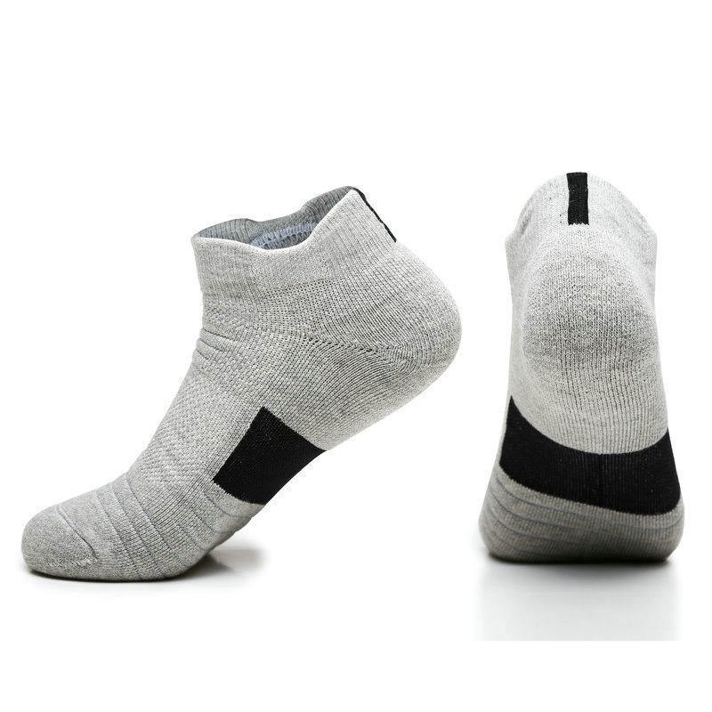 Mens Marathon Socks Set Short Athletic Ankle Non-slip Running Basketball Socks 5 Pairs - CHALIER