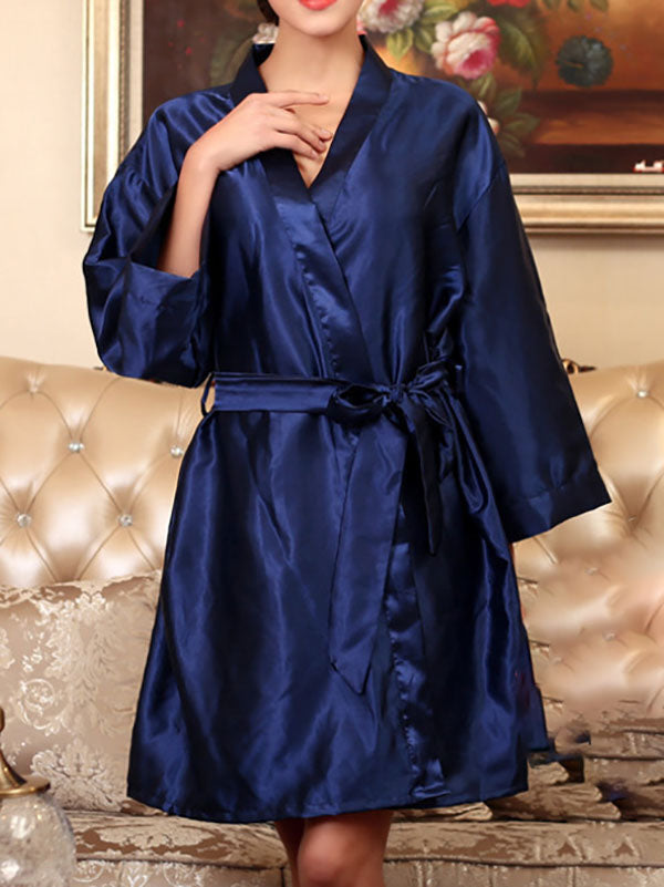 Women's Plus Size Silk Bathrobe Loungewear Elegant Robes
