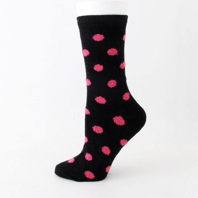 Womens Winter Warm Socks Set Thickened Wool Polka Dots Socks 6 Pairs - CHALIER
