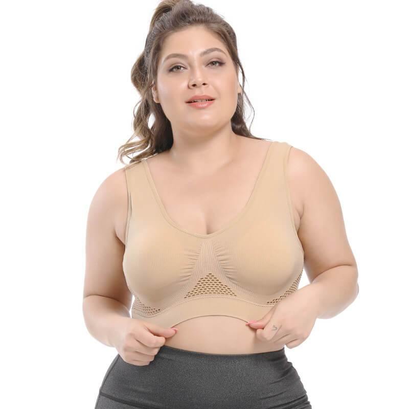 Women Plus Size Sport Bra Bounce Control Wireless Yoga Bra - CHALIER