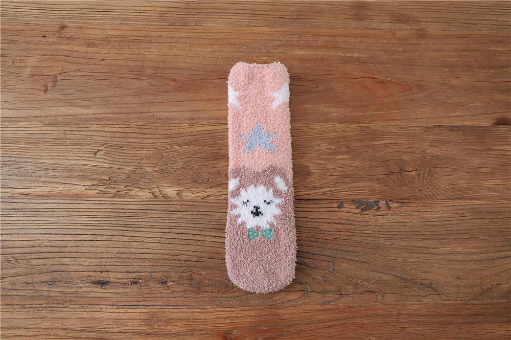 Womens Winter Warm Fuzzy Slipper Socks Cute Animals Socks Set 6 Pairs - CHALIER