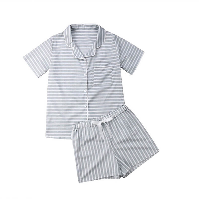 Women's Sleepshirts Set Stripes Sleepwear Soft Nightwear Polka Dots Pajamas Sets