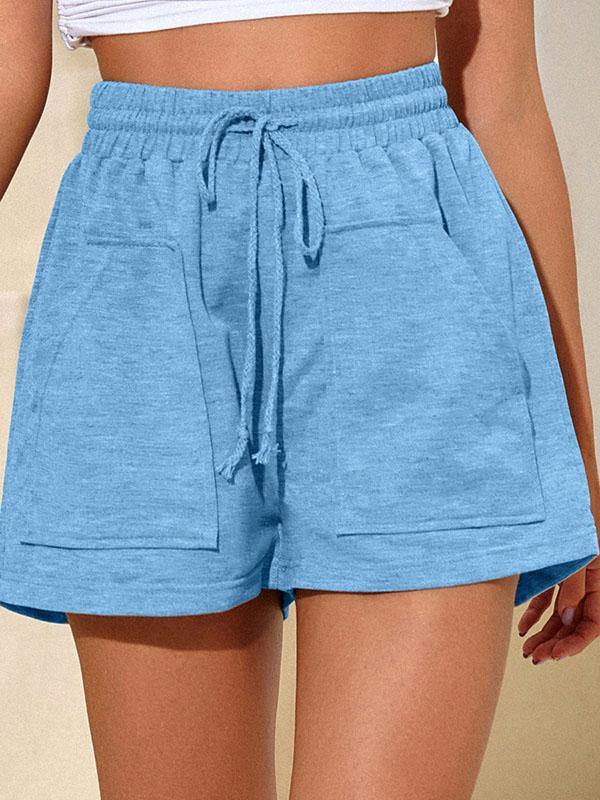 Women's Cotton Caual High Waist Drawstring Shorts Sports - CHALIER