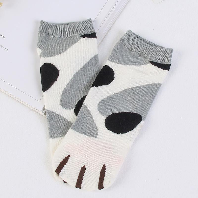 Womens Cute Socks Animals Cat Claw Pattern Socks Novel Fun Cotton Socks Set 4 Pairs - CHALIER