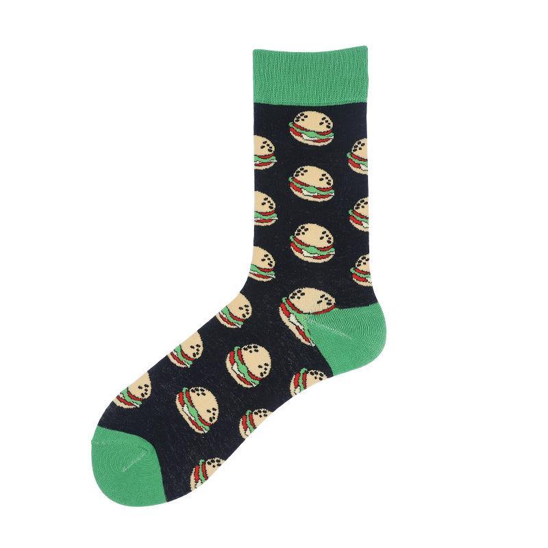 Mens Funny Socks Food Avocado Novel Cute Cotton Crew Socks 5 pairs - CHALIER