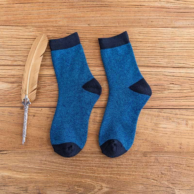 Mens Winter Warm Cozy Wool Socks Crew Thickened Towel Socks Set 6 Pairs - CHALIER
