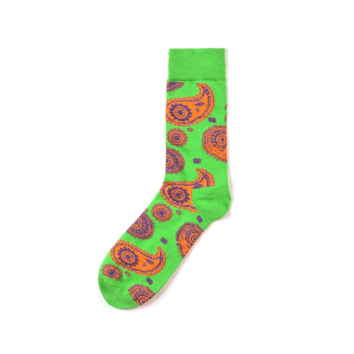 Chalier Mens Casual Paisley Crew Cotton Socks - CHALIER