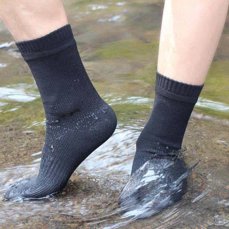 Mens Waterproof Socks Winter Snowproof Breathable Cushioned Hiking Skiing Fishing Socks 1 Pair - CHALIER
