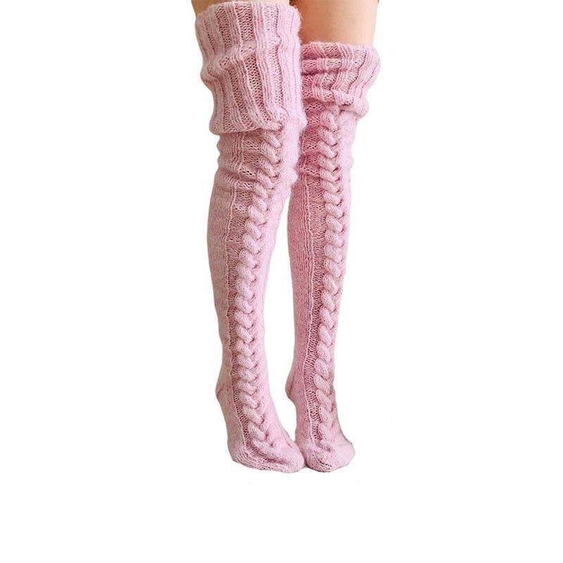 Womens Knitted Socks Thickened Thigh High Socks - CHALIER
