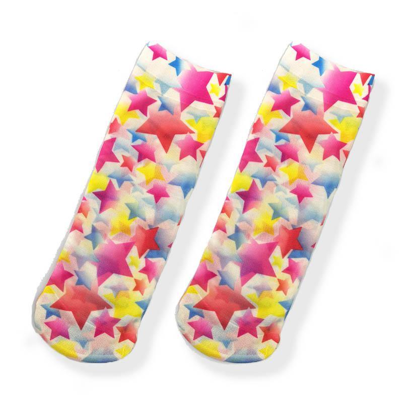 Womens Cute Sweet Short Ultrathin Stockings Girls Printed Patterns Flower Buttefly Ankle Socks Set 6 Pairs - CHALIER