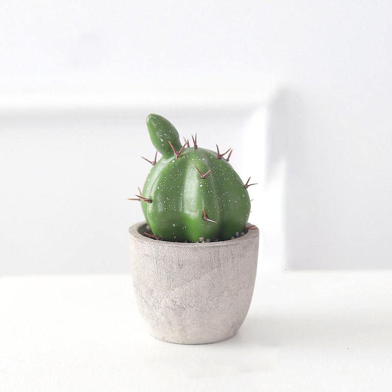 Artificial Plant Fake Mini Potted Fake Cactus Desktop Home Decor - CHALIER