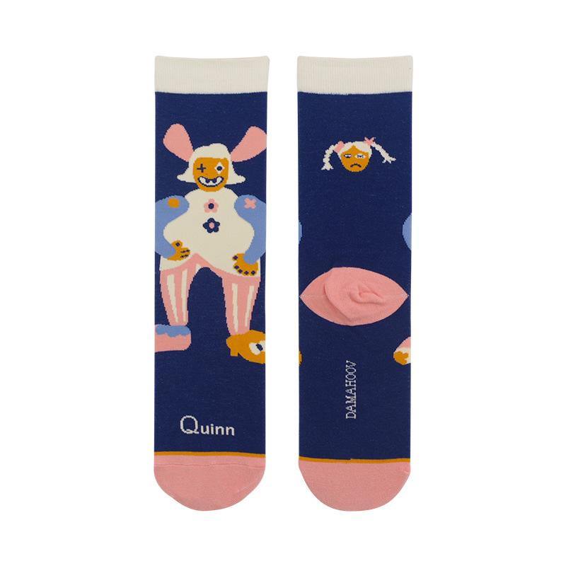 Womens Funny Happy Crazy Crew Girls Magic Clown Family Mens Cotton Socks Set - CHALIER