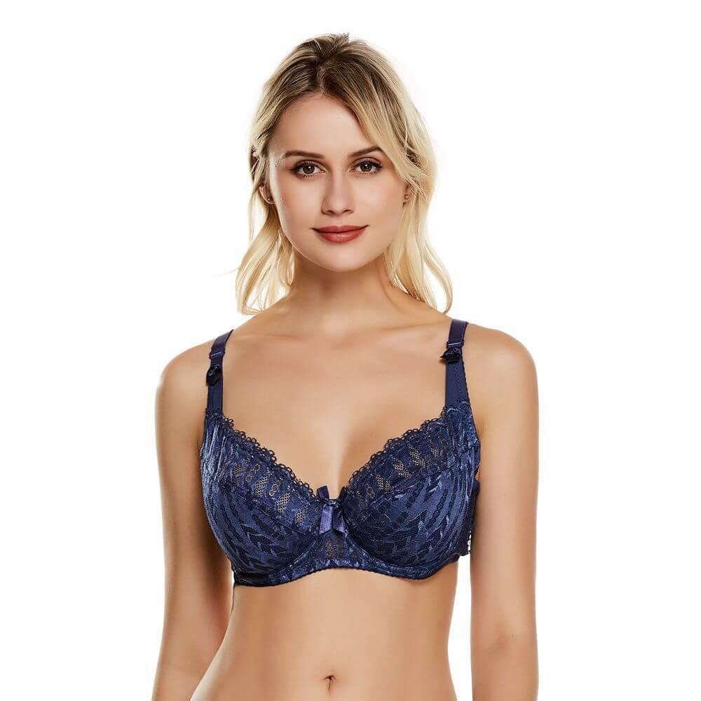 Women Plus Size Bra Push Up Lace Soft Cup Bra - CHALIER