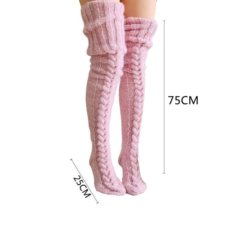 Womens Knitted Socks Thickened Thigh High Socks - CHALIER