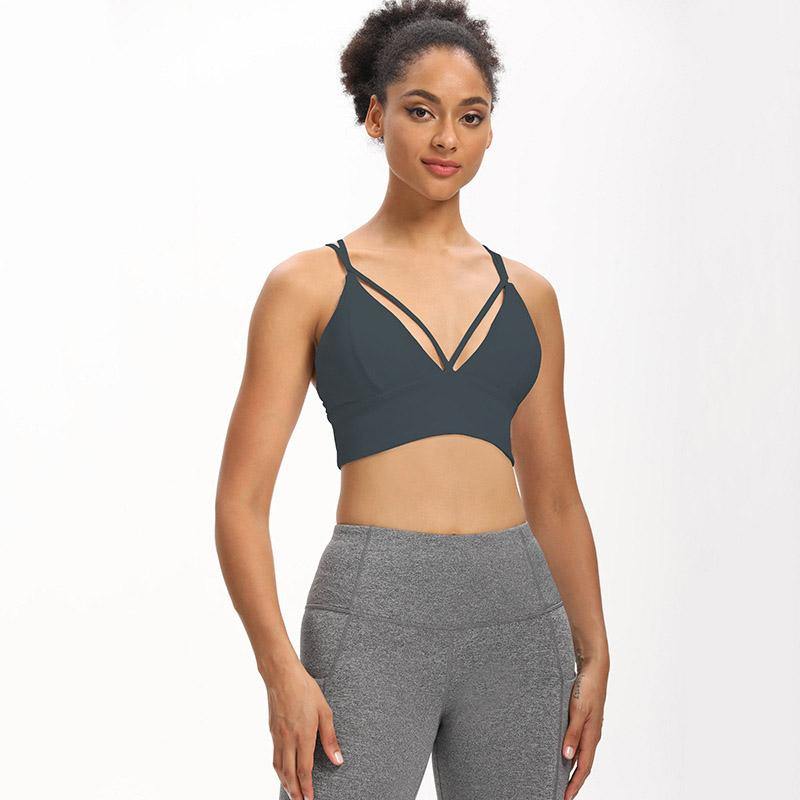 Sports Shockproof Bra Cross Belt Comfortable High Impact Vest Fitness Running Yoga Bralette - CHALIER