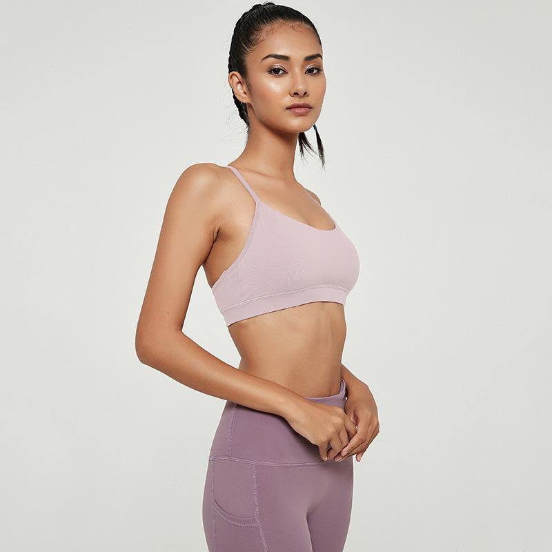 Womens Sports Bra Shockproof Push Up Beauty Back High Impact Bras Yoga Fitness - CHALIER