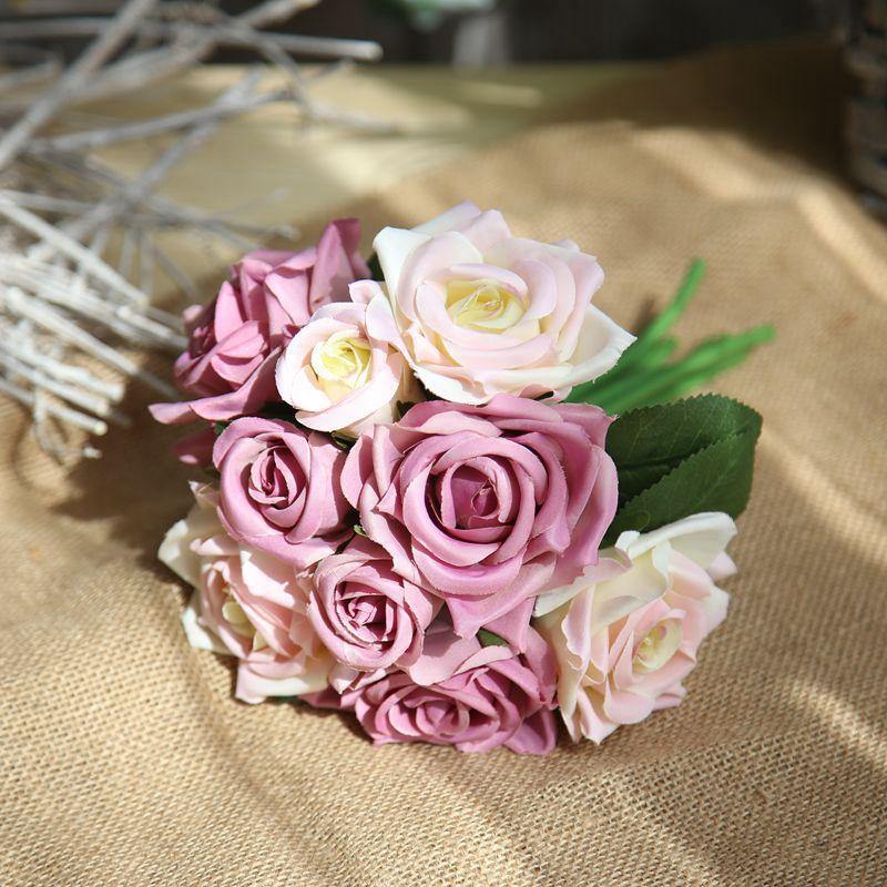 Artificial Rose Bouquet Fake Flowers For Home Office Wedding Decoration - CHALIER