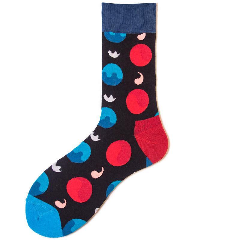 Womens & Mens Crew Happy Fun Socks Unisex Skate Socks Set 5 Pairs - CHALIER