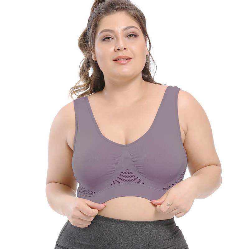 Women Plus Size Sport Bra Bounce Control Wireless Yoga Bra - CHALIER