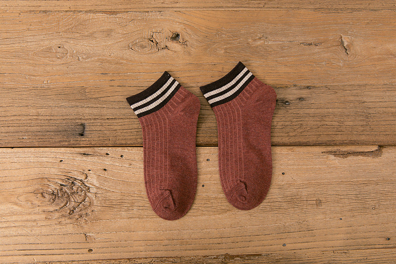 Womens Cartoon Cute Short Socks Set Socks Set 8 Pairs Stripes