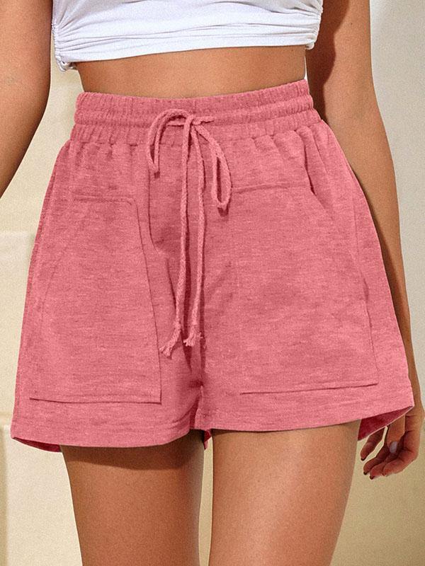 Women's Cotton Caual High Waist Drawstring Shorts Sports - CHALIER