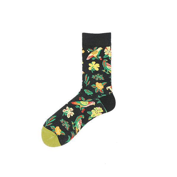 Chalier Mens Casual Crew Art Birds Socks