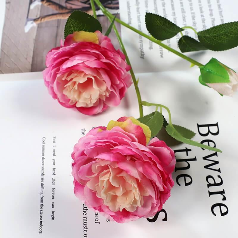 Artificial Flowers 2 PCS Fake Peony Silk Flowers  For Wedding&Home Decoration - CHALIER